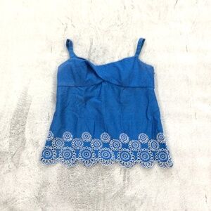 Ann Taylor Loft Sleeveless Top *BLUE w/WHITE TRIM*